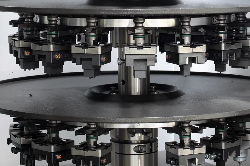 Electrodes in System 3R holders on the EDM tool magazine